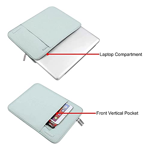 MOSISO Laptop Case 13.3 inch, 13-13.3 inch Laptop Sleeve Compatible with MacBook Air/Pro 13/Pro 14 M5 M4 M3 M2 M1, HP Dell ASUS Lenovo,Polyester Vertical Computer Sleeve Bag with Pocket, Mint Green - color: Mint Green, size: 13.3 inch