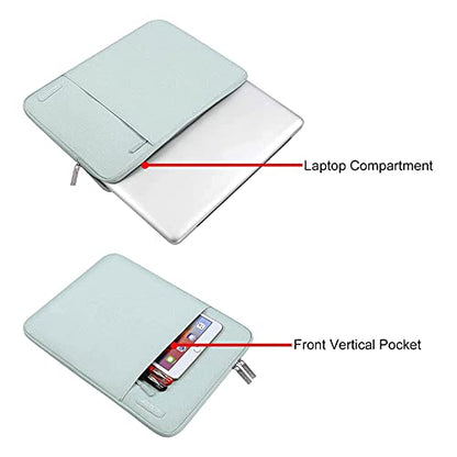 MOSISO Laptop Case 13.3 inch, 13-13.3 inch Laptop Sleeve Compatible with MacBook Air/Pro 13/Pro 14 M5 M4 M3 M2 M1, HP Dell ASUS Lenovo,Polyester Vertical Computer Sleeve Bag with Pocket, Mint Green - color: Mint Green, size: 13.3 inch