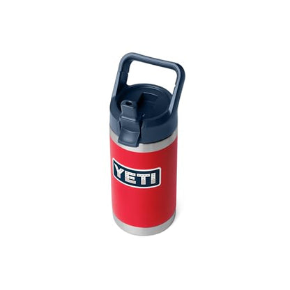 YETI Rambler Jr. 12 oz Kids Bottle, with Straw Cap - color: Red/Navy/Badge