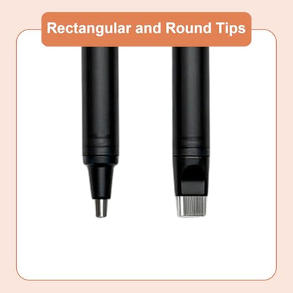 4 Pack Retractable Mechanical Eraser Pen Set (4 Black) with 20 Refills (10 Rectangular,10 Round Tips), Precision Erasers for Artists Drawing, Office & Students - color: Black