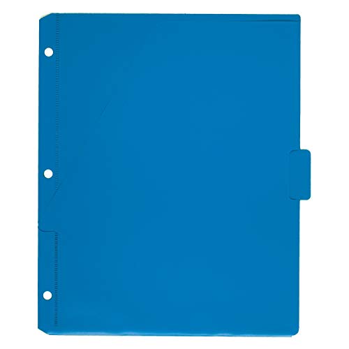 Mead Tab Dividers with Pocket, 3 Hole Punch, Fits 3 Ring Binder, Assorted Colors, 5 Pack (20038)