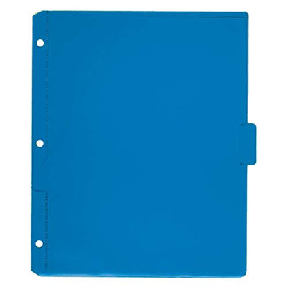 Mead Tab Dividers with Pocket, 3 Hole Punch, Fits 3 Ring Binder, Assorted Colors, 5 Pack (20038)