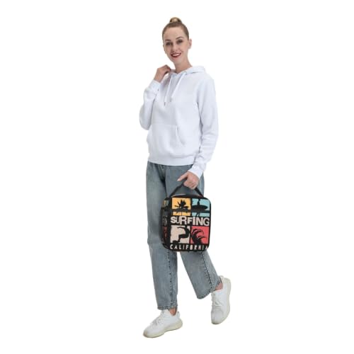 Surfing California Lunch Bag 10In | Insulated Lunch Box Reusable Tote Bag For Picnic Office For Women Men - color: Style 10