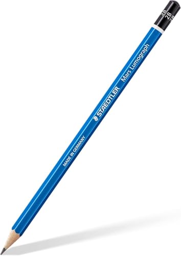 STAEDTLER Mars Lumograph Graphite Artist Sketching Set, 6 Pencils (6B, 4B, 2B, B, HB, 2H), Mini Mars Plastic Eraser, Metal Sharpener - style: 6 Pencils, Sharpener, Eraser
