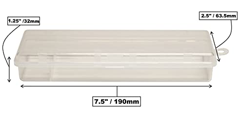 Creative Hobbies® Clear Polypropylene Mini Storage Box with Hinged Lid & Snap Closure - For Pencils, Pens, Drill Bits, Office Supplies, Organization, Tool Box and More! (3)