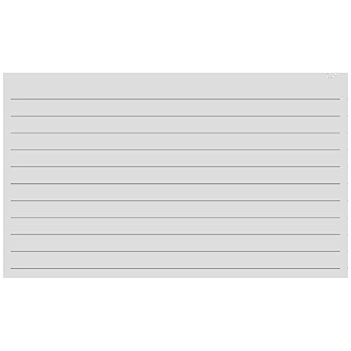 Colonial Cards: 150 Color Cardstock 3" x 5" Index Cards, Gray, Lined Landscape Format - color: gray