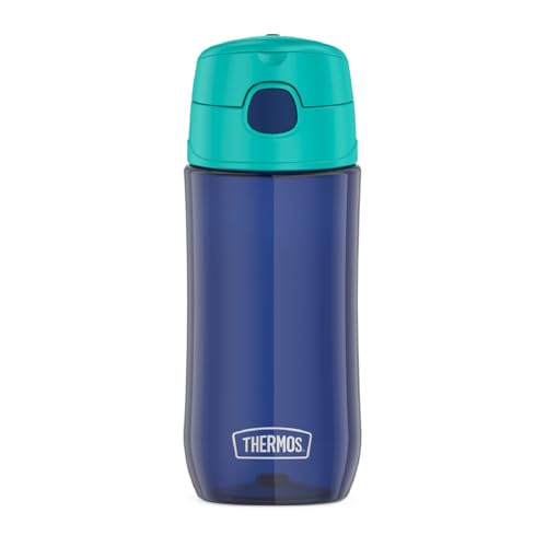 THERMOS FUNTAINER 16 Ounce Plastic Hydration Bottle with Spout, Navy - color: Navy