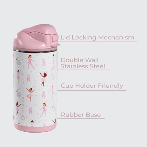 HydroJug Ease2o 14oz Kids Water Bottle with Straw & Chug Lid, Ballerina - color: Ballerina