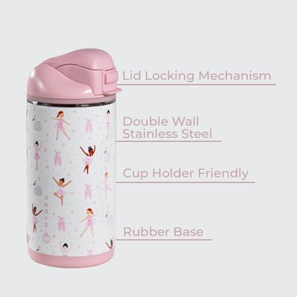 HydroJug Ease2o 14oz Kids Water Bottle with Straw & Chug Lid, Ballerina - color: Ballerina