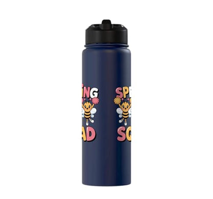 Spelling Squad Teacher Student Coach Classroom Stainless Steel Insulated Water Bottle - color: Navy Blue