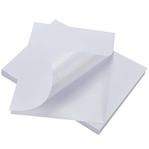 Sticker Paper, BESTEASY 8.5" x 11" Full Sheet Label Stickers for Laser Inkjet Printer, Self Adhesive Printer Paper Shipping Labels, White Matte Mailing Label Stickers (100 Sheets,100 Labels) - size: 100 sheets, style: 1 up-8.5"x11"