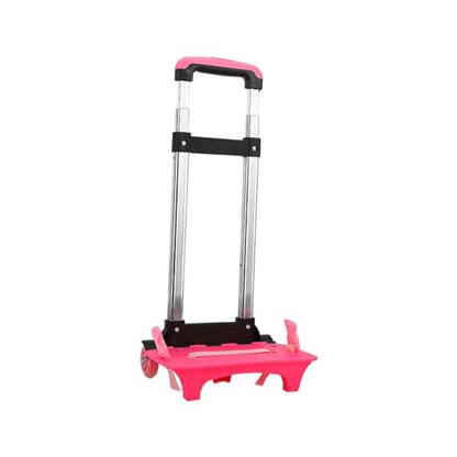 Backpack Hand Truck, Compact Portable Backpack Trolley, Luggage Cart, Foldable Wheeled Hand Trolley, Style A (2 Wheel Pink) - color: Style a (2 Wheel Pink)