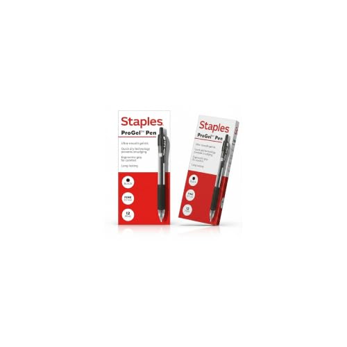STAPLES ProGel™ Retractable Gel Pen, Fine Point, 0.7mm, Black Ink, 2/Packs - color: Black, size: 24 Pack, style: Fine Point
