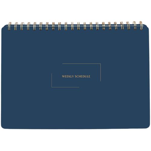 Undated Weekly Business Planner | 8.25” x 11.75” ADHD Organizer | Premium Multi-Layout Schedule | Navy | Landscape Layout - color: Navy, size: Weekly Schedule - Landscape