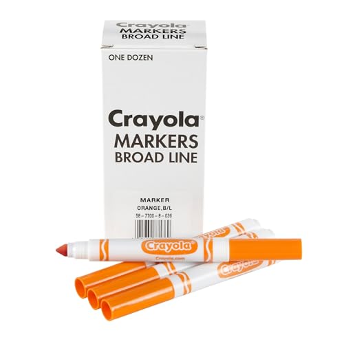 Crayola Broad Line Markers - Orange (12ct), Markers for Kids, Bulk School Supplies for Teachers, Nontoxic, Marker Refill with Reusable Box - color: Orange
