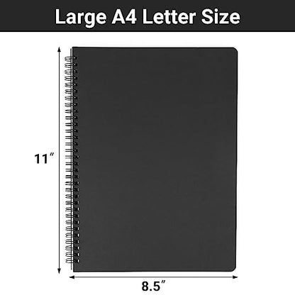 EUSOAR Spiral Journaling Notebooks, 6 Packs A4 11" x 8.5" College Ruled Notebook, 120 Pages Hardcover Paper Notebook Journals for Women Men Student Office School Traveling Diary-Black,Royal Blue,Kraft - color: Black/Royal Blue/Kraft, size: 6Packs