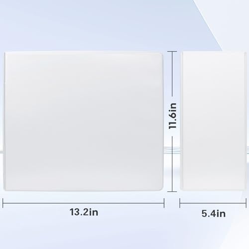 Comix Durable 3 Ring Binder, 5 inch D Ring Binders, Hold 950 Sheets of US Letter Size Paper, 6 Pack (White) - color: White, size: 5 Inch, style: 6 Pack