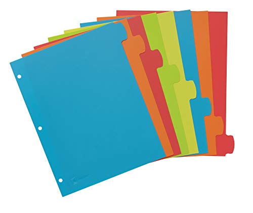 Avery Big Tab Write & Erase Durable Plastic Dividers for 3 Ring Binders, 8-Tab Set, Bright Multicolor, 1 Set (16130) - size: 8 tab, style: 1 Set
