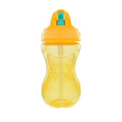 Nuby Flip-It Hard Straw Cups with Vari-Flo Straw - (2 Pack) 10 oz - Spill-Resistant - 12+ Months - Aqua/Yellow - color: Aqua & Yellow