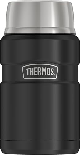 THERMOS Stainless King Vacuum-Insulated Food Jar, 24 Ounce, Matte Black - color: Matte Black, size: 24 Ounce