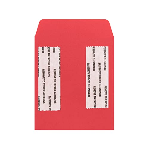 Hygloss 30 Pcs Library Card Pockets 3.5x5 Inch - Self-Adhesive Pocket Envelopes - Red Classroom Envelope Pockets - Ideal for Organizing - Colorful Small Library Book Pocket - color: Red, style: 30 Pockets