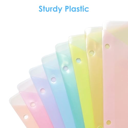 8 Count Binder Dividers with Two Pockets, 8 Tabs Binder Dividers for 3 Ring Binder Letter Size, Durable Plastic Binder Divider with Tabs, Insertable Big Tabs, 1 Set, Pastel - size: 1 Set