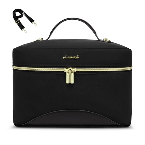 LOVEVOOK Insulated Lunch Bag for Women,Adult Lunch Box for Women,Leakproof Cooler Bag for Office Picnic Hiking Beach,Lunch Tote Bag with Adjustable Shoulder Strap - color: Black, size: Medium