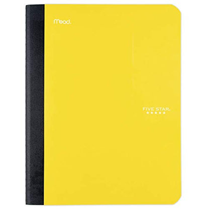 Five Star Composition Notebook, College Ruled Comp Book, Writing Journal, Lined Paper, Home School Supplies for College Students & K-12, 100 Sheets, 9-1/2" x 7-1/2", Yellow (09120AC6) - color: Yellow