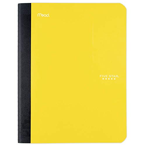 Five Star Composition Notebook, College Ruled Comp Book, Writing Journal, Lined Paper, Home School Supplies for College Students & K-12, 100 Sheets, 9-1/2" x 7-1/2", Yellow (09120AC6) - color: Yellow