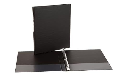 Avery Economy 3 Ring Binder, 1/2 Inch Round Rings, 4 Black Binders (03201) - style: 4 Pack
