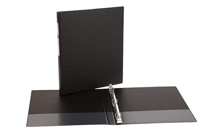 Avery Economy 3 Ring Binder, 1/2 Inch Round Rings, 4 Black Binders (03201) - style: 4 Pack