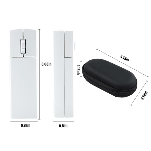 elec Space Wireless Mini Finger Mouse - Silent Dual-Mode Bluetooth & 2.4GHz, Ergonomic Portable PC Mice with Case, Compatible with MacBook and Chromebook - color: White