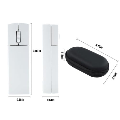 elec Space Wireless Mini Finger Mouse - Silent Dual-Mode Bluetooth & 2.4GHz, Ergonomic Portable PC Mice with Case, Compatible with MacBook and Chromebook - color: White