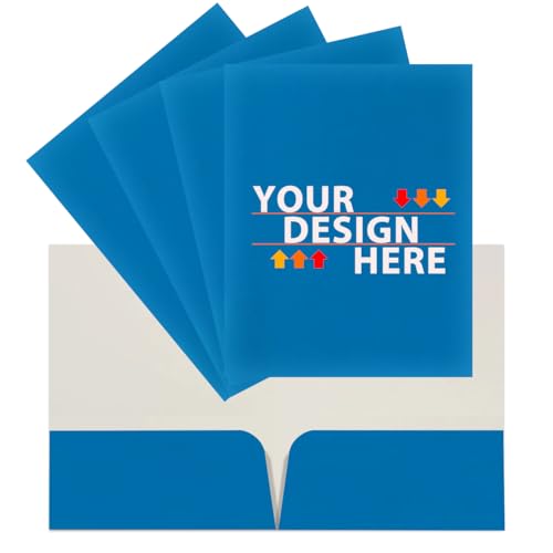 JAM PAPER Custom Printed Semi-Gloss Folders with Round Corner Pockets - Personalized Logo & Text - 10 pt C2S - Blue - 250/Pack - color: Blue, size: 10pt C2S - 250 Pack