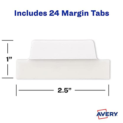 Avery Tabs, 2.5" x 1", 24 Count | Repositionable | 2-Side Writable | White | Pack of 2 - size: 24 Count (Pack of 2)