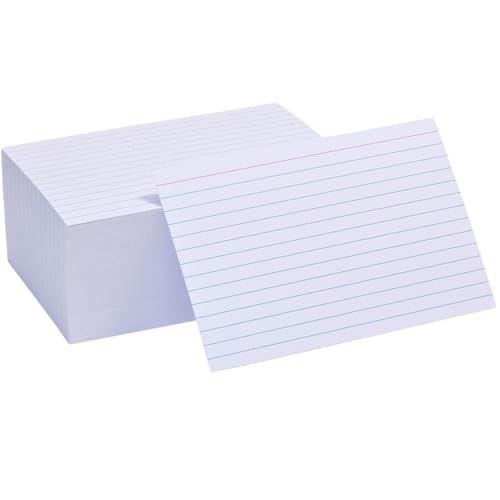 Extra Heavyweight 4x6 Inch Ruled Index Cards, Made of 92lb Weight Thick Paper Ruled Notecards, Double Sided Thick Flash Cards for Note-Taking, Studying, Ideal for School, Home and Office - 100 Count - style: 4X6IN - 100Count