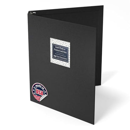Customizable 1-Inch 3-Ring Binder with Linen Cover & Insertable Window – Ideal for Photos, Portfolios, Recipes, and Presentations – Durable, Eco-Friendly – Made in the USA (Dark Gray Linen) - color: Slate Grey