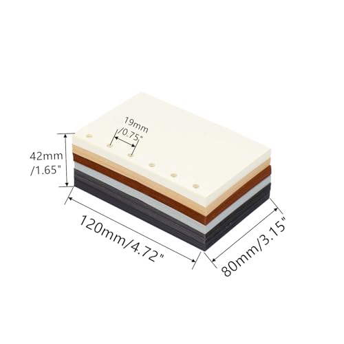 AxeWoodz A7 Colorful Refill Paper 300 Sheets Blank Loose Leaf Papers 6 Dark Colors 6 Hole Notebook Refills 6 Ring Binder Filler Paper - color: Dark Color