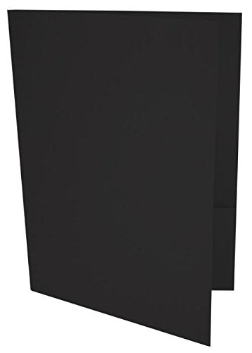 LUXPaper 9" x 12" Presentation Folders | Two Pocket | Black Linen | 100lb. Cover | 10 Qty - color: Black Linen
