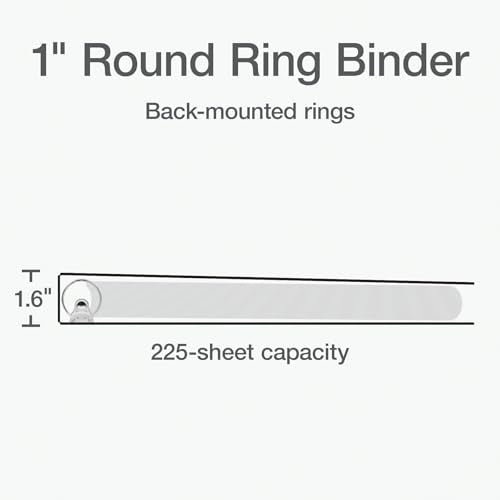 Oxford 1 Inch Binder, Durable 3 Ring 1 Inch with View Cover, XtraLife Hinge, Non-Stick PVC-Free, Red, 225-Sheet Capacity, Single Binder (1017671) - color: Red, size: 1 Inch