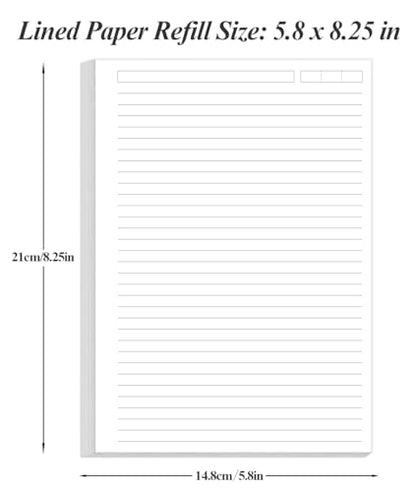 (3-Pack) Unpunched Lined Refill Paper - A5 Loose Leaf Paper for Ring Binder/Discbound Notebook Planner Inserts, 300 Sheets/600 Pages,100gsm Ruled White Pages, 5.8" x 8.25” - size: 5.8" x 8.25" - Unpunched, style: 300 Sheets