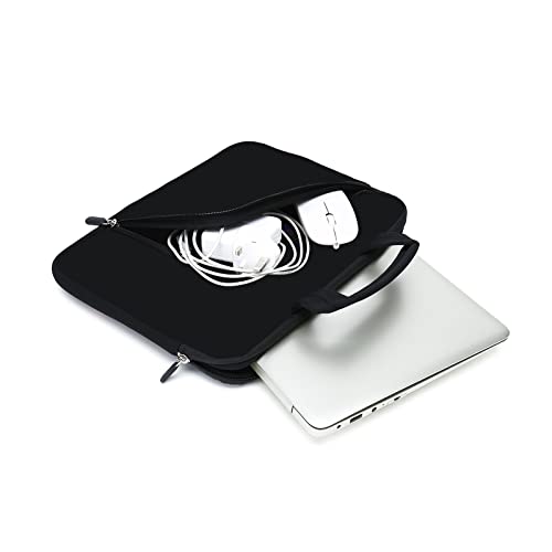 Laptop Sleeves 14 15 15.4 15.6 Chromebook Case Notebook Sleeve PC Messenger Bag Tablet Case Neoprene Handle Sleeve for Men Women, Two Pockets (Black) - color: Black