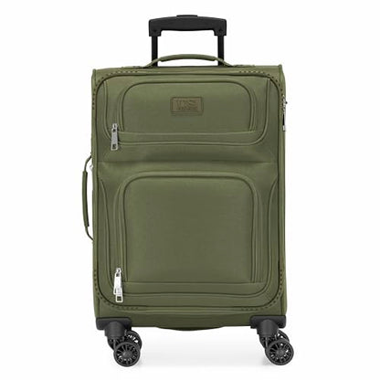 U.S. Traveler Rio Lightweight Softside Rolling Carry-on Suitcase, 4-Wheel Single, Green - color: Green, size: 22"
