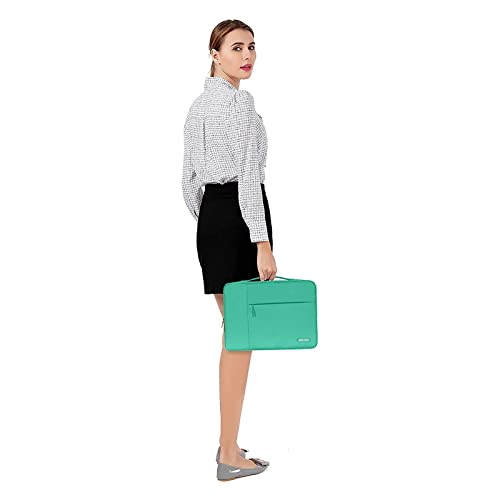 MOSISO Laptop Case 13.3 inch, 13.3 inch Laptop Sleeve with Handle | Compatible with MacBook Air/Pro 13/Pro 14, HP Dell ASUS Lenovo, Polyester Multifunctional Computer Bag, Biscay Green - color: Biscay Green, size: 13.3 inch