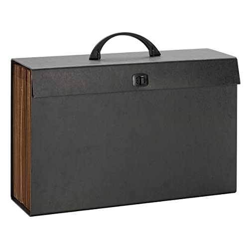 Smead A-Z and Subject Expanding File Box, 19 Pockets, Printed Alphabetic (A-Z)/Subject, Latch Closure, Legal Size, Black (70804) - color: Black, size: Legal