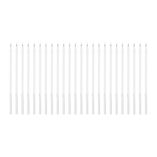 PATIKIL 0.5mm Gel Pens Refills, 24 Pack Gel Pens Metallic Ink Fine Point Colored Refill Set for Adults Coloring Books Journaling Scrapbooking Art Drawing, White - color: White