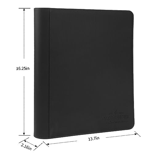 Toploader Binder,Toploader Hard Cases, 9-Pocket Pages Sleeves Hold up 288 Cards.Toploader Card Binder with Sleeves for “3×4” rigid，Card Holder(black) - color: black, size: 9 Pocket 288 Toploader