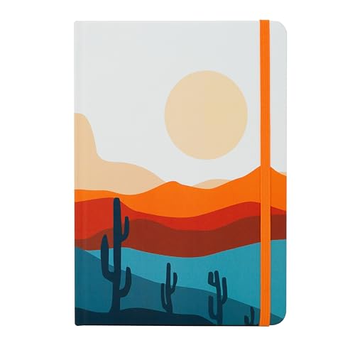 Beatrix & Luca College Ruled Notebook - A5 Journal – Lay Flat with Bookmark and Elastic Band - 160-Pages – 100 GSM Paper - Composition or Diary – Lined Pages - color: desert landscape 1