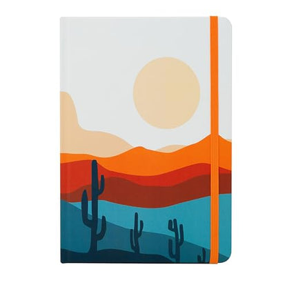 Beatrix & Luca College Ruled Notebook - A5 Journal – Lay Flat with Bookmark and Elastic Band - 160-Pages – 100 GSM Paper - Composition or Diary – Lined Pages - color: desert landscape 1