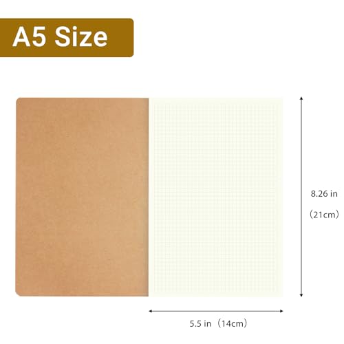 zmybcpack 12 Pack Graph Paper Notebook Journal Notebook Square Grid Paper Notebook for Travelers, Students, Office - Subject Notebooks - A5 Size, 8.26”x5.5”, 64 Square Grid Pages/32 Sheets - size: 8.2 x 5.5"(12pack graph)